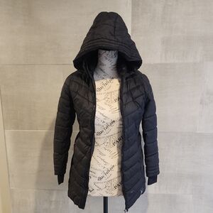 Spyder Girls Black Hooded Puffer Jacket